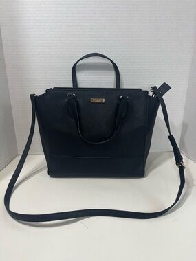 KATE SPADE black leather crossbody handbag bag purse